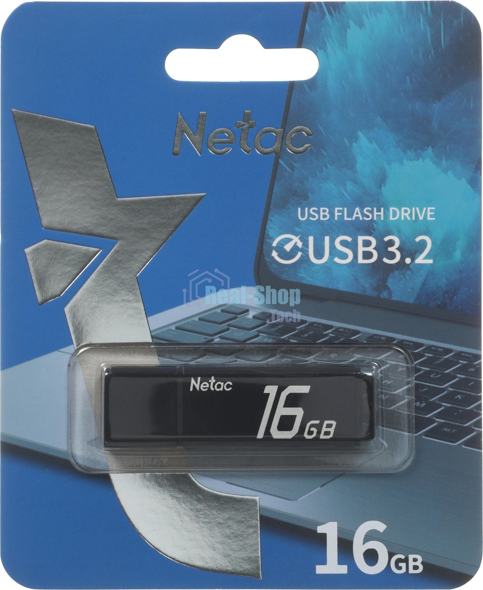 Флешка USB Netac U351 (NT03U351N-016G-32BK), 16Gb, USB 3.0, R/W 110/45, черный