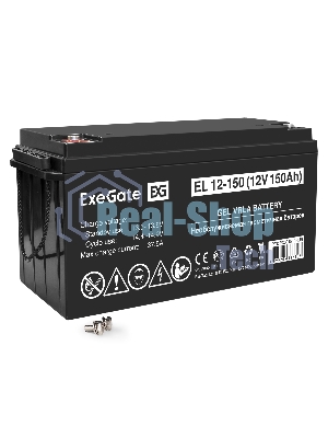 Гелевая аккумуляторная батарея ExeGate EL 12-150-М8 (12V 150Ah, болт М8)