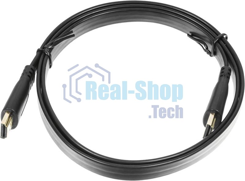 Кабель аудио-видео Buro Flat HDMI (m)/HDMI (m) 1м. черный