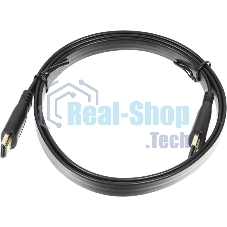 Кабель аудио-видео Buro Flat HDMI (m)/HDMI (m) 1м. черный