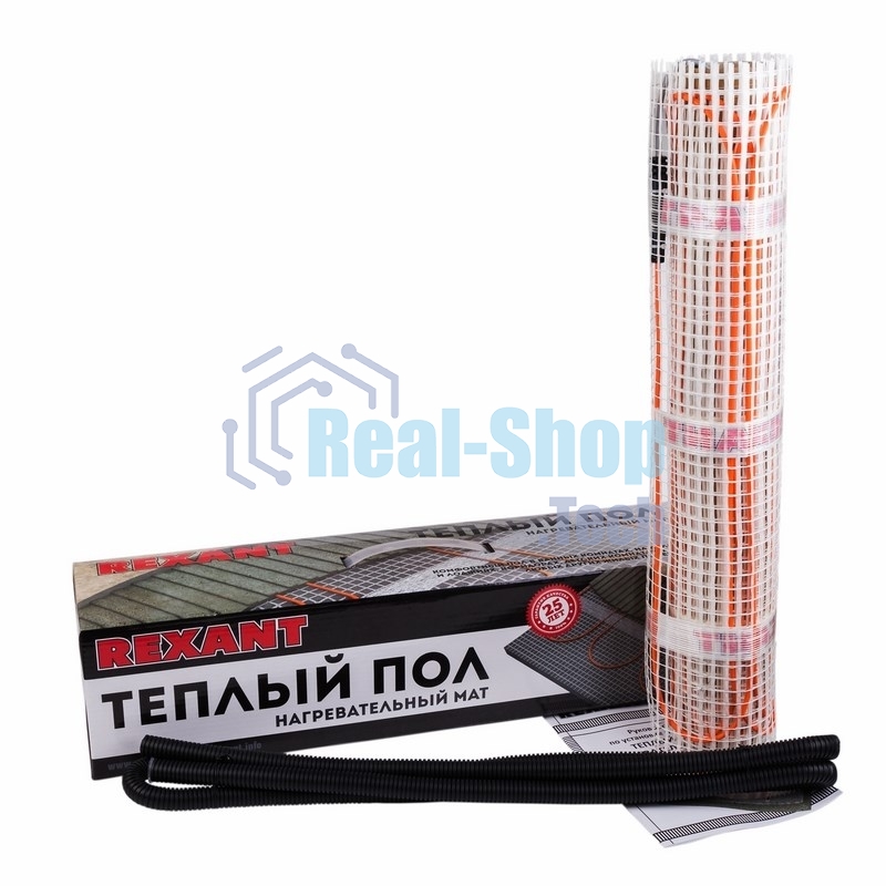 Теплый пол (нагревательный мат) Rexant Extra, площадь 4,5 м2 (0,5 х 9,0 метров), 720Вт, (двух жильный)