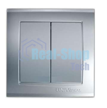 Выключатель 2-кл. СП Бриллиант 10А IP20 серебр. Universal 7949650