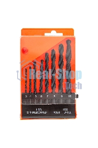 Набор сверл по металлу Sparta,3-10 мм, HSS,8 шт.цилиндрический хвостовик