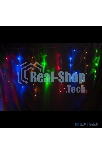 Гирлянда Neon-night Айсикл (бахрома) светодиодный, 1,8 х 0,5 м, прозрачный провод, 230 В, диоды RGB