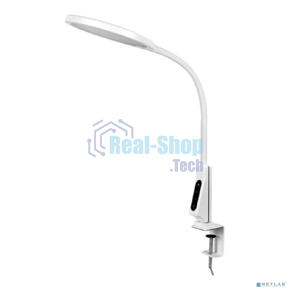 Светильник настольный Camelion KD-837 C01 белый LED на струбц., 7Вт,230В,450лм,сенс.рег.ярк и цвет.темп,USB-5В,1А