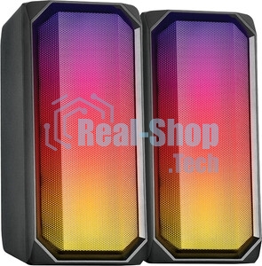 Акустическая система RGb 2.0 + Bluetooth, Qumo Charisma (ВТ 0054), 15ВТ, объемное звучание, отключаемая многорежимная RGb подсветка, USB+Jack 3,5мм