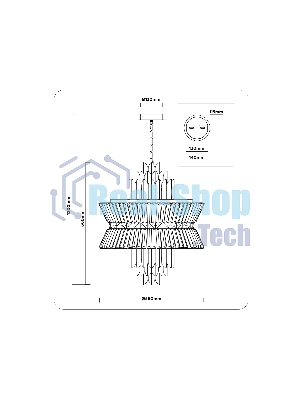 Люстра Ambrella light LH41017/12 BS/CL латунь/прозрачный E14*12 max 40W D560*660