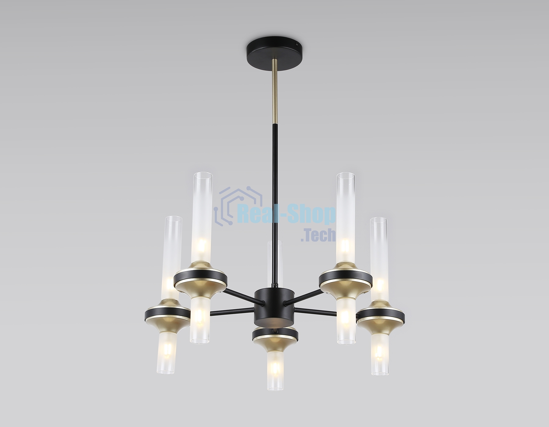 Люстра Ambrella light LH55351/10 BK/CGD/CL черный/золото/прозрачный G9/10 max 30W D550*690