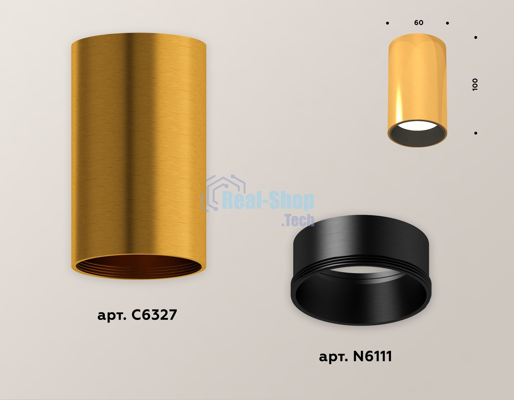 Светильник Ambrella Light XS6327003 PYG/SBK золото желтое полированное/черный песок MR16 GU5.3 (C6327, N6111)
