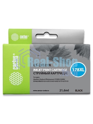 Картридж струйный Cactus CS-CB321N(CS-CB321) №178XL черный (21.6мл) для HP PS B8553/C5383/C6383/D5463