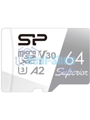 Флеш карта microSD 64Gb Silicon Power Superior Pro A2 microSDXC Class 10 UHS-I U3 Colorful 100/80 Mb/s (SD адаптер)