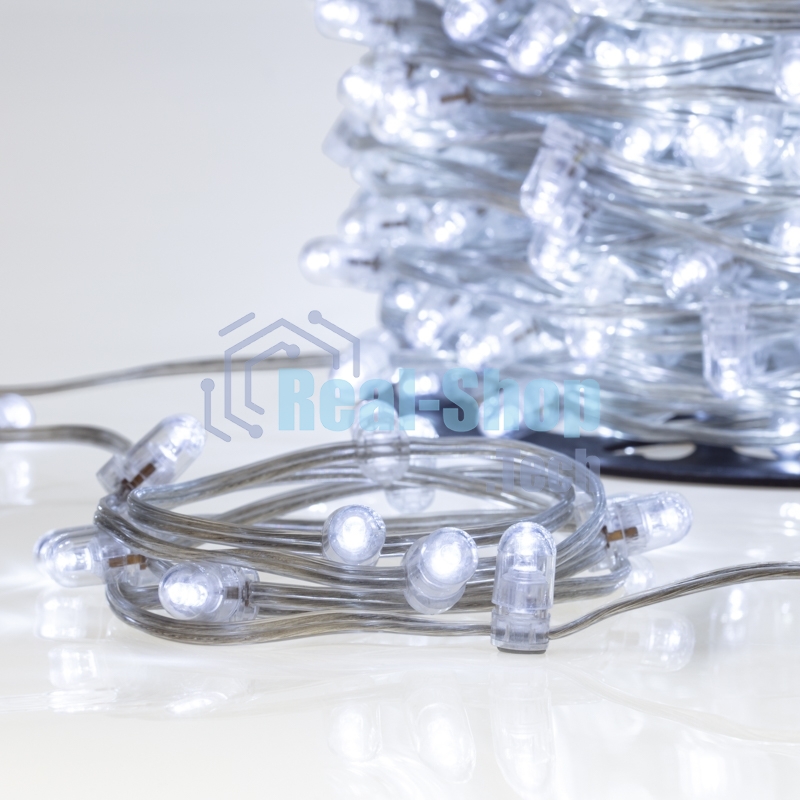 Гирлянда Neon-night LED Клип-лайт 12 V, прозрачный ПВХ, 150 мм, цвет диодов белый Flashing (белый)