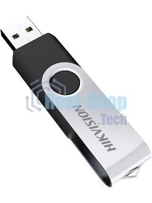 Флешка USB Hikvision M200S (HS-USB-M200S/64G), 64Gb, USB 2.0, R/W 20/10, черный/серебристый