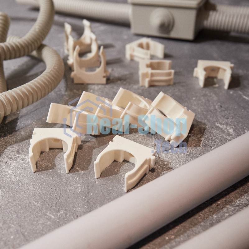 Крепеж-клипса для монтажного пистолета Rexant Ø 25 мм, белая (50 шт/уп)