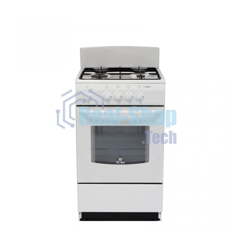 Плита газовая De Luxe 5040.38Г (Щ) белый, конфорок 4 шт, духовка 43 л, 50 см x 85 см x 50 см