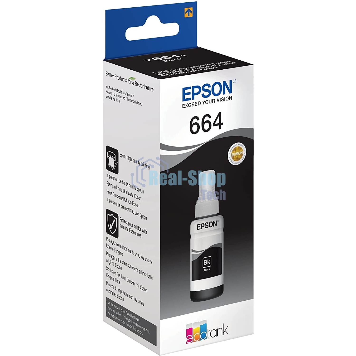 Чернила Epson 664 C13T664198 (аналог C13T66414A) черный 70мл для Epson L100