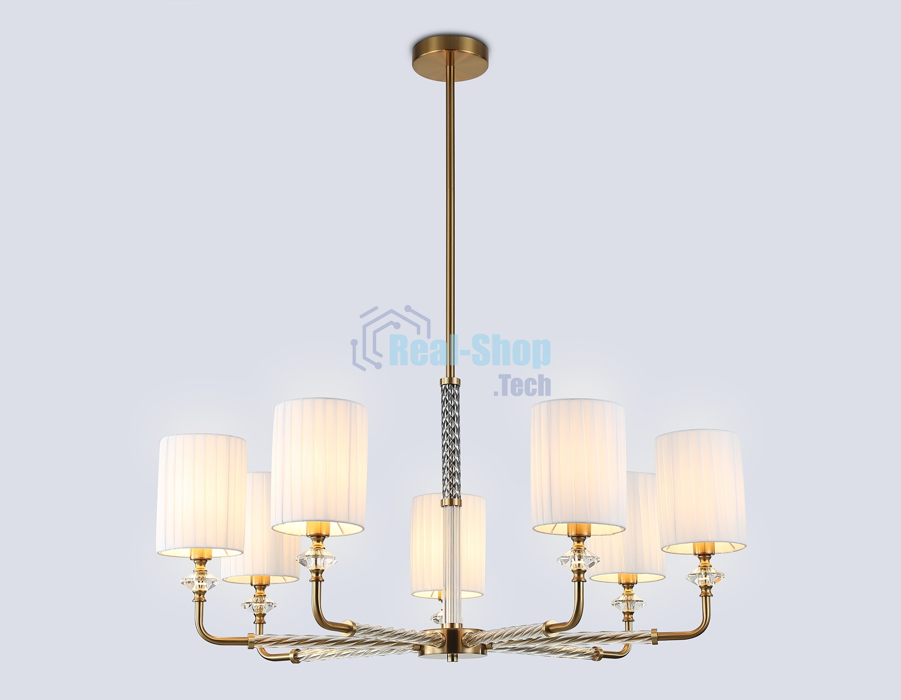 Люстра Ambrella light LH71503/7 BS/FR латунь/белый матовый E14*7 max 40W D840*640