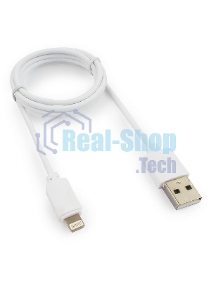 Кабель USB Гарнизон GCC-USB2-AP2-1M-W AM/Lightning, для iPhone5/6/7, IPod, IPad, 1м, белый, пакет