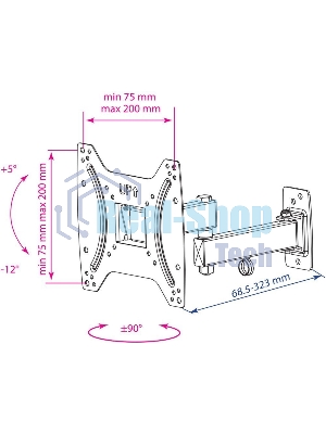 Крепеж Kromax OPTIMA-204 черный Кронштейн для LED/LCD телевизоров 15