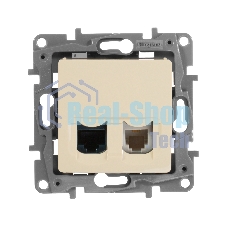 Розетка компьютерная RJ11+RJ45 к. 5 UTP, сл. кость ETIKA Розетка RJ11+RJ45 к. 5 UTP, сл. кость