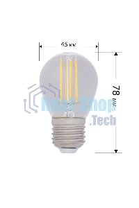 Лампа светодиодная филаментная Rexant Шарик GL45 9.5 Вт 950 Лм 4000K E27 прозрачная колба