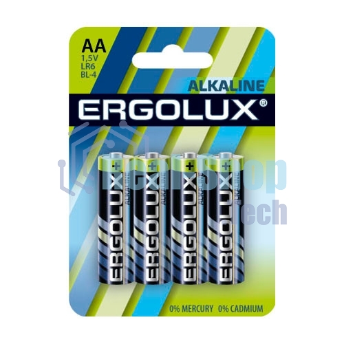 Элемент питания алкалиновый Ergolux LR6 BL-4 LR6 BL-4 1.5В Alkaline (блист.4шт)