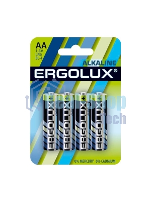 Элемент питания алкалиновый Ergolux LR6 BL-4 LR6 BL-4 1.5В Alkaline (блист.4шт)