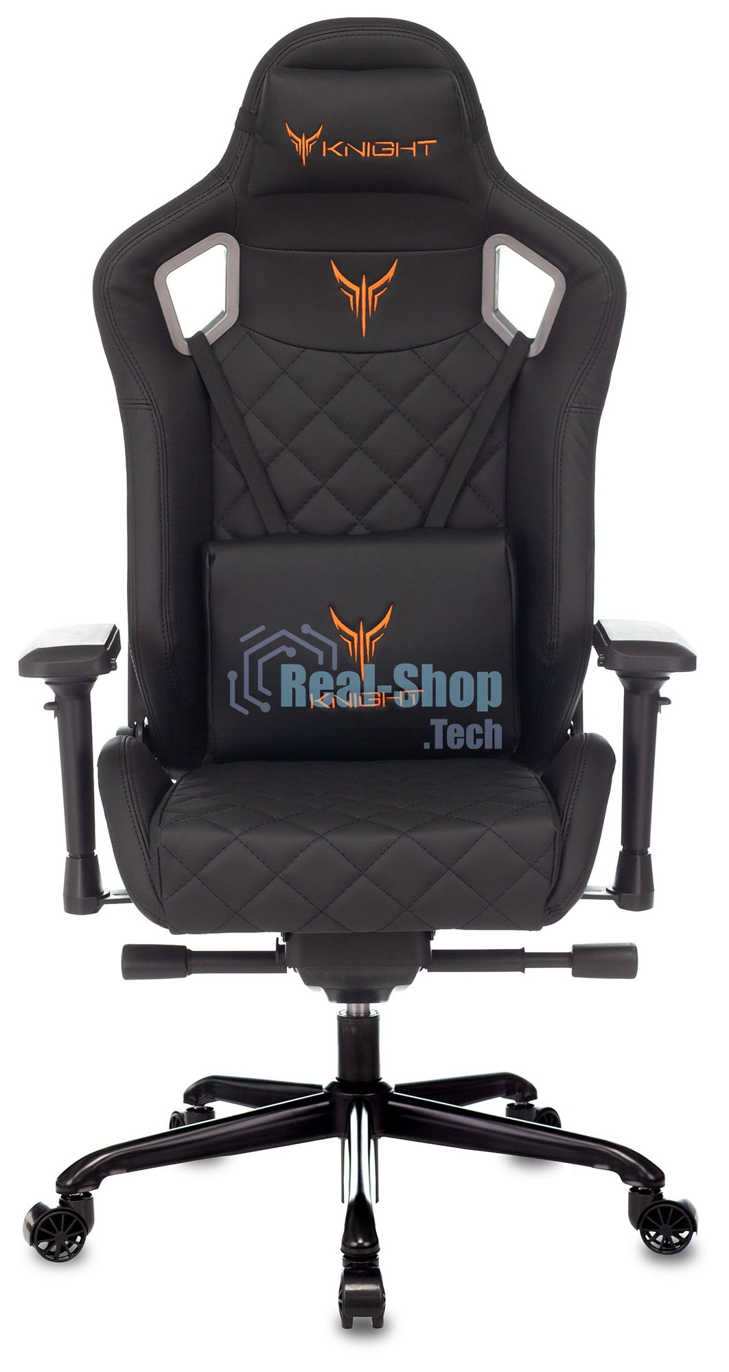 Кресло игровое Knight TITAN черный ромбик эко.кожа с подголов. крестовина металл