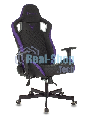 Кресло Knight OUTRIDER черный/фиолетовый, экокожа, 120 кг, механизм качания