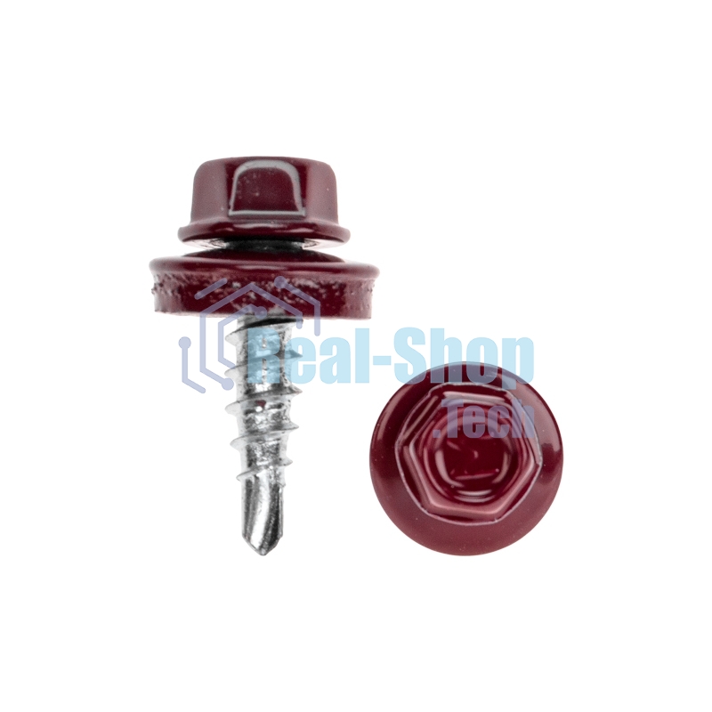 Саморез кровельный Kranz 4,8х19, окрашенный RAL 3005, короб (250 шт/уп)