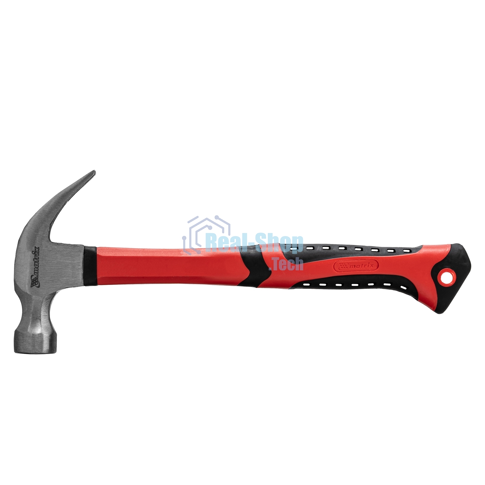 Молоток-гвоздодер Matrix 450 г, боек 27 мм, фибергласовая обрезиненная рукоятка