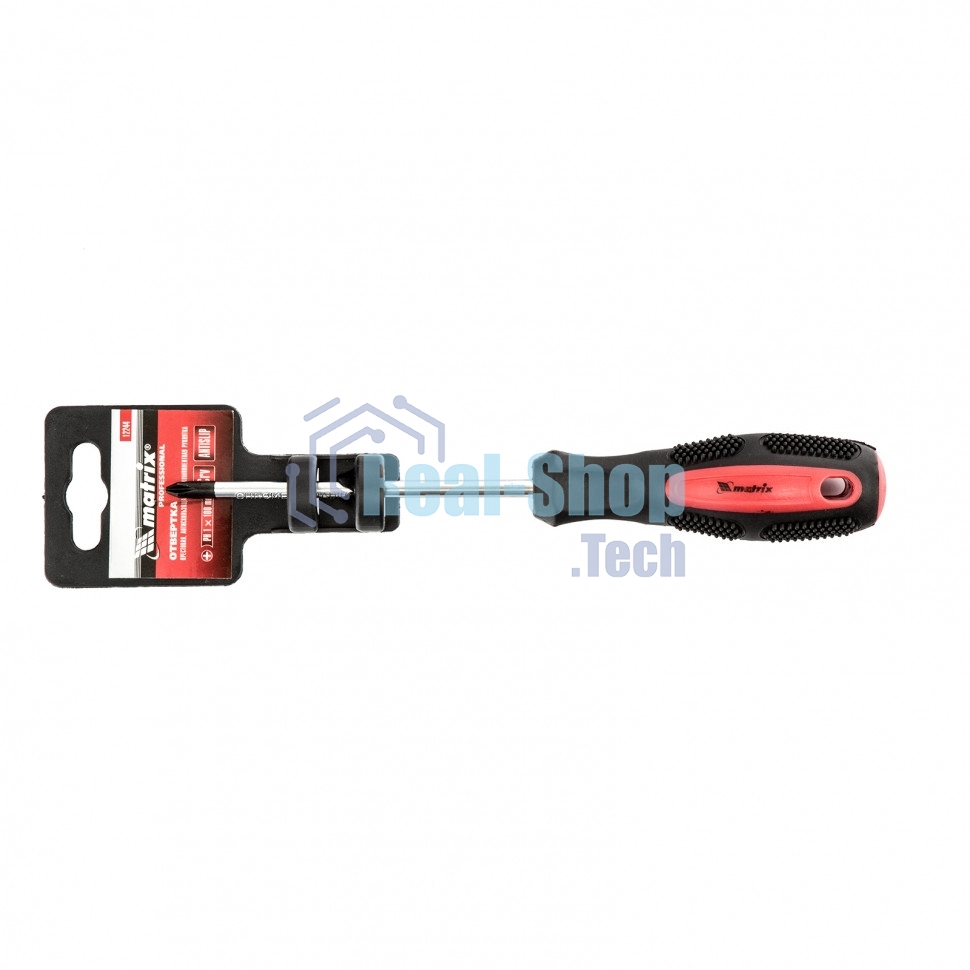 Отвертка Matrix Anti-Slip, PH1 х 100 мм, CrV, двухкомп. рукоятка