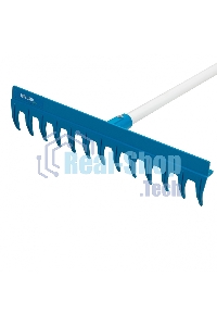 Грабли пластиковые, 430 мм, 13 прямых зубьев, усиленные, металлический черенок, LUXE Palisad