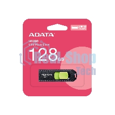 Флешка USB ADATA UC300 (ACHO-UC300-128G-RBK/GN), 128Gb, Type-C USB 3.2, R/W 100/30, черный/зеленый