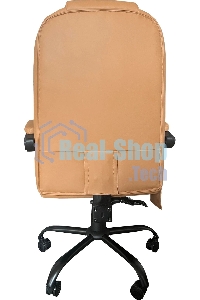Кресло компьютерное с вибромассажем Cactus CS-CHR-OC05M-BR бежевый, эко.кожа, с подголов. крестов. пластик черный