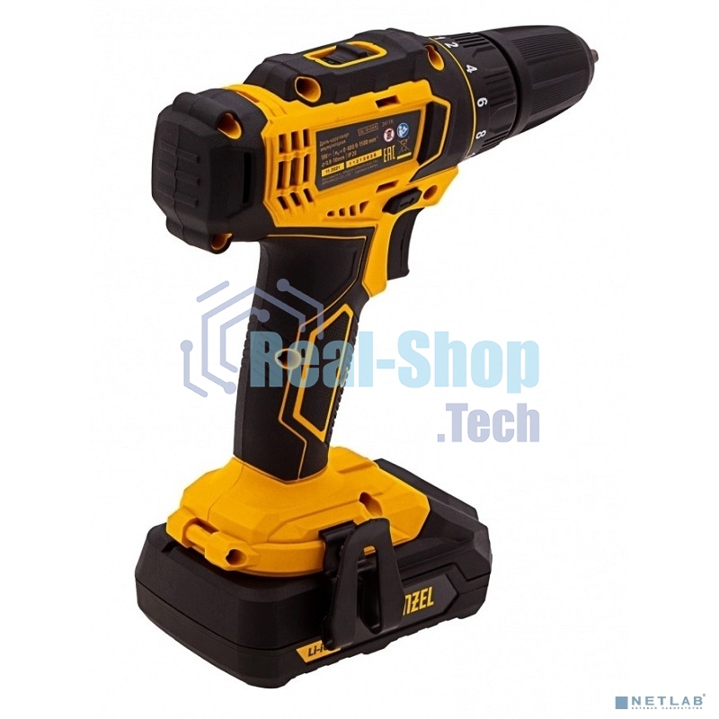 Дрель-шуруповерт аккумуляторная Denzel CDL-18-02BM, 18В, 2 АКБ, Кейс