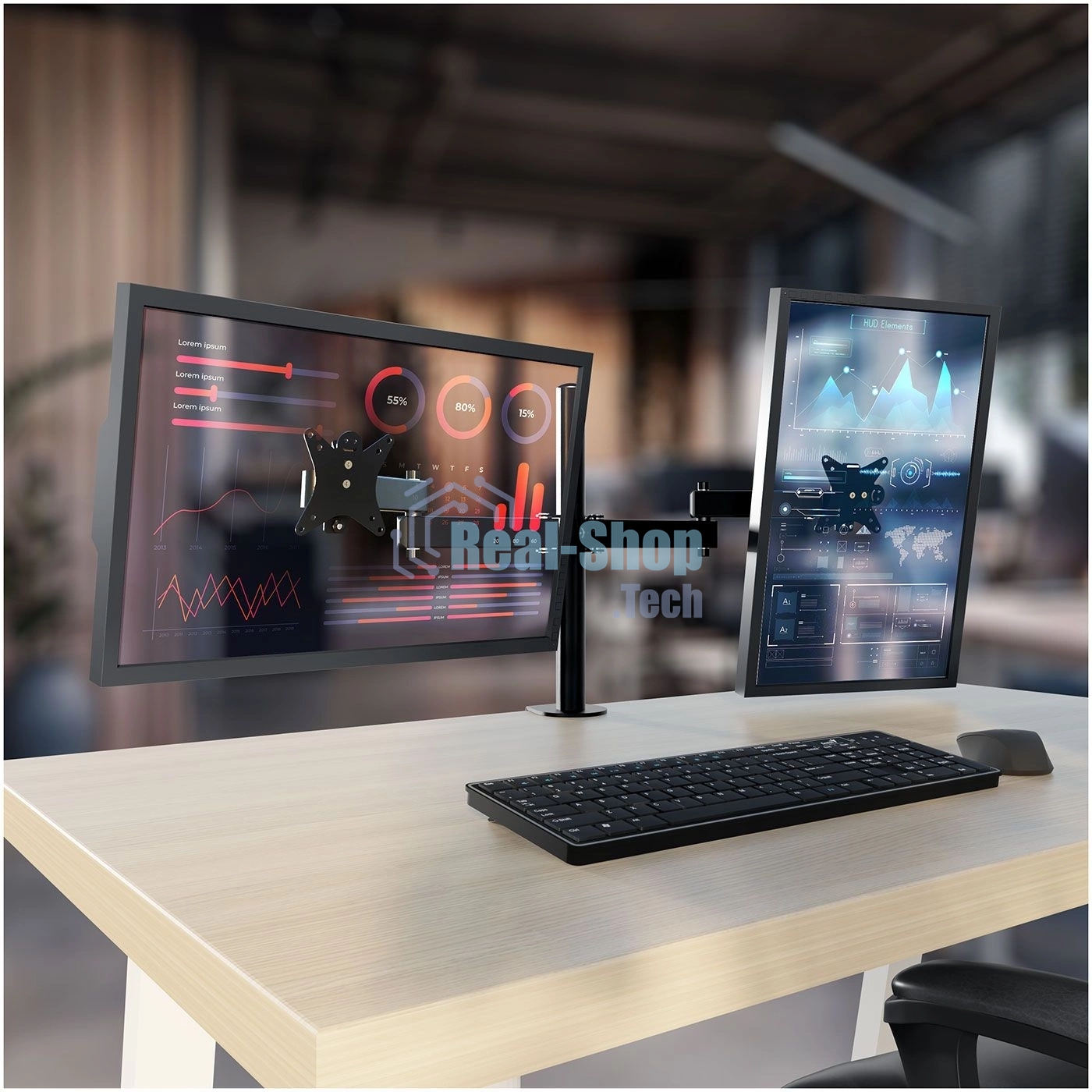 Кронштейн настольный для мониторов HOLDER MDS-SU203 черный