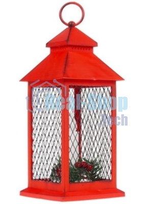 Декоративный фонарь Neon-night со свечкой, красный корпус, размер 13.5х13.5х30,5 см, цвет теплый белый