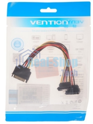 Кабель питания-разветвитель Vention SATA 15pin M/2 x SATA 15pin F угол 90 - 0.15м KDBBB