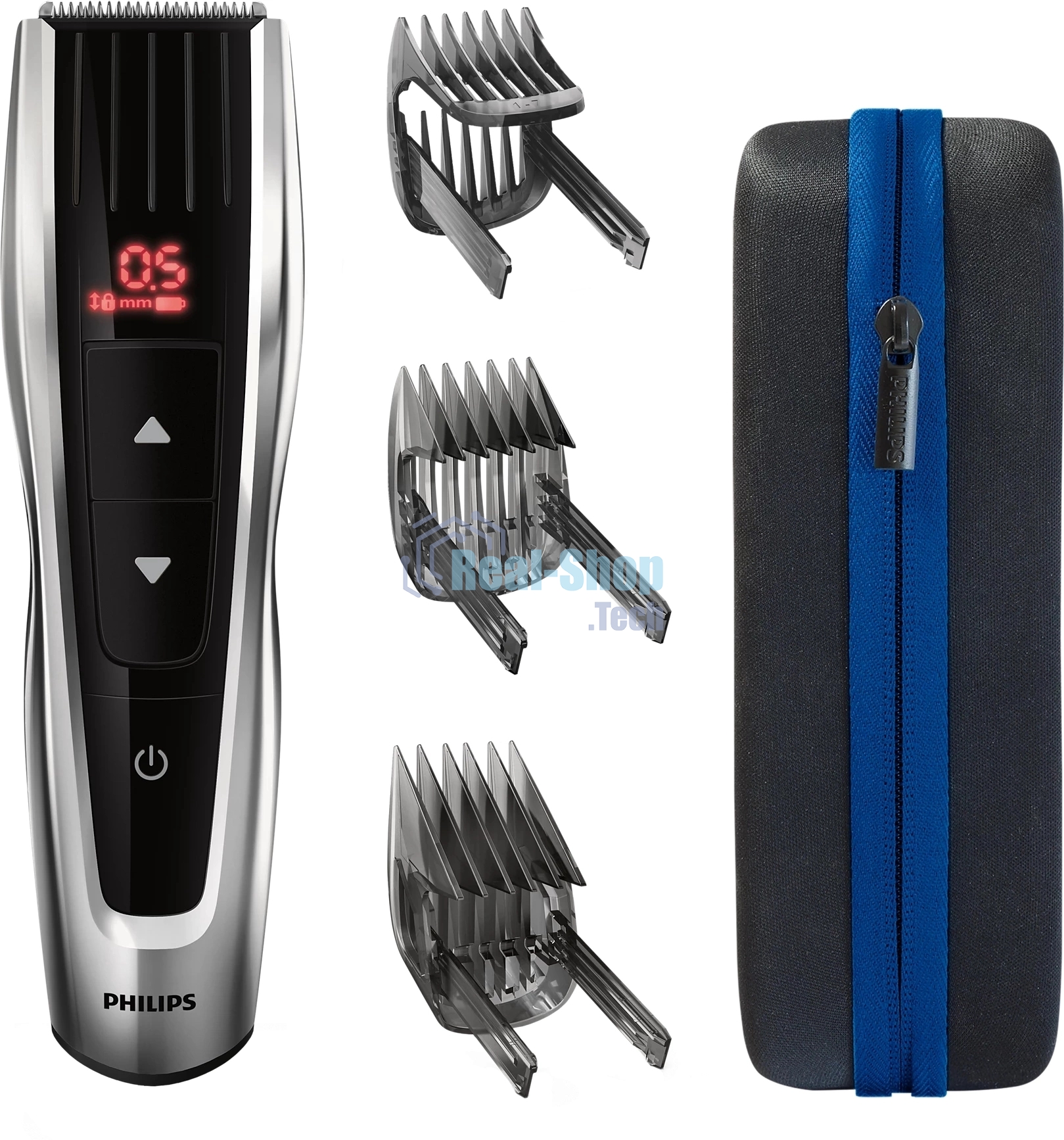 Машинка для стрижки Philips HC9420/15 серебристый/черный (насадок в компл:3шт)