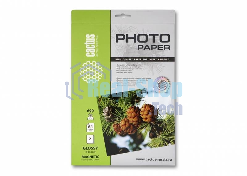 Фотобумага с магнитным слоем Cactus CS-MGA46902 глянцевая А4 690 г/м2 2 листа
