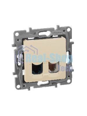 Розетка компьютерная RJ11+RJ45 к. 5 UTP, сл. кость ETIKA Розетка RJ11+RJ45 к. 5 UTP, сл. кость