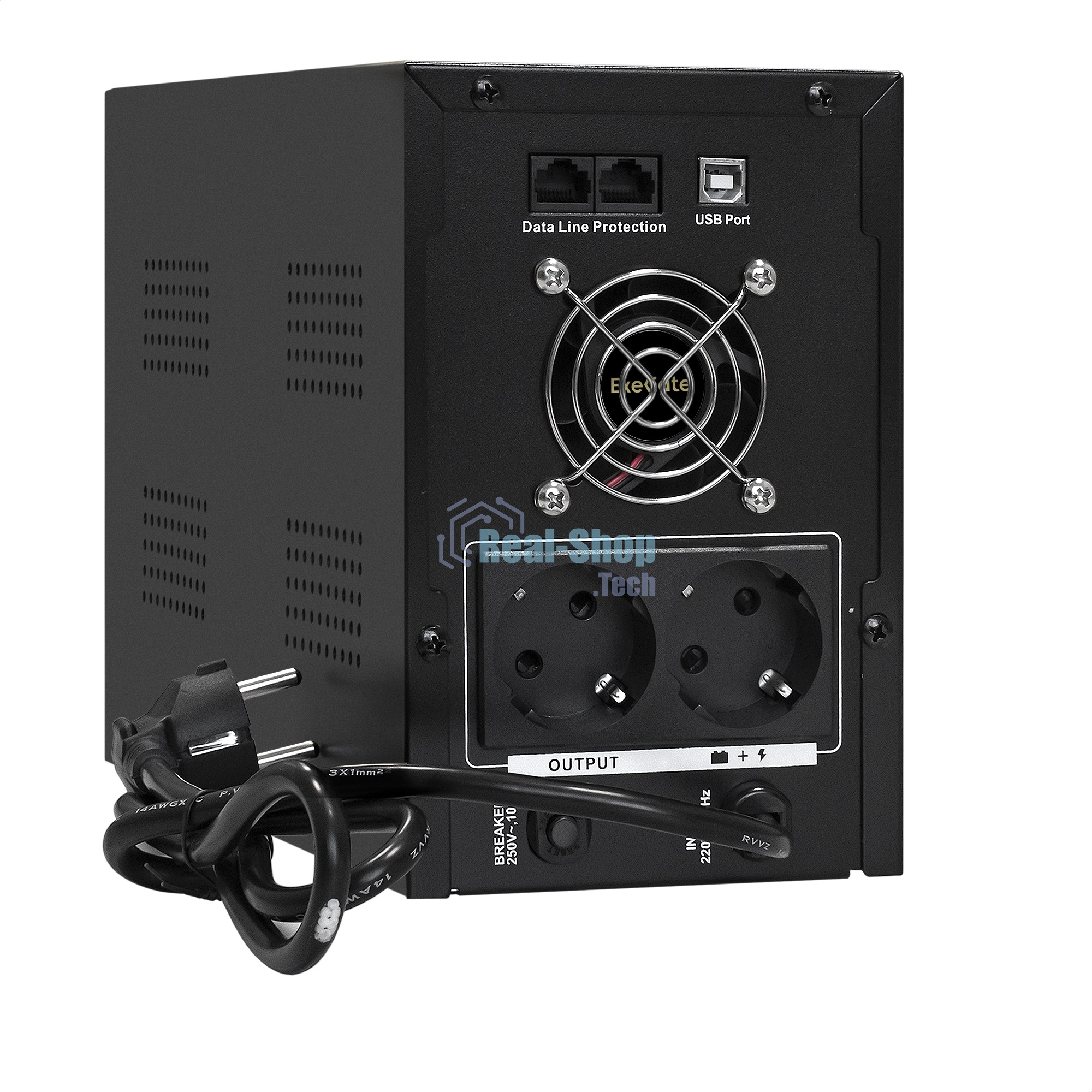 Источник бесперебойного питания ExeGate EX292613RUS SpecialPro UNB-2200.LED.AVR.2SH.RJ.USB 2200VA/1300W,LED, AVR,2*Schuko, RJ45/11, USB, металлический корпус, черный
