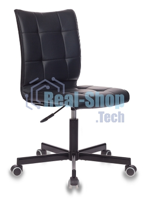 Кресло Бюрократ CH-330M/BLACK черный, экокожа, 120 кг, механизм качания, без подлокотников