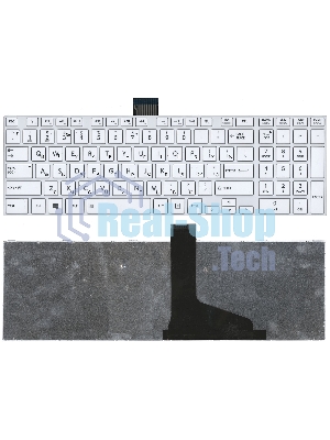 Клавиатура для ноутбука Toshiba Satellite L850 L875 L870 L855 белая c белой рамкой