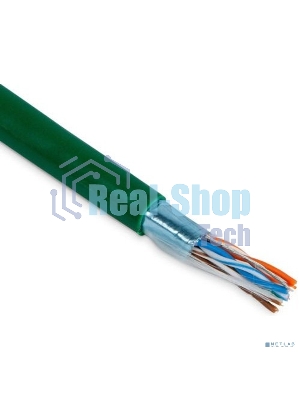Кабель витая пара Rexant F/UTP, cat.5e, нг(А)-LSLTx, 4х2х0,52мм, 24AWG, INDOOR, SOLID, зеленый, 305м