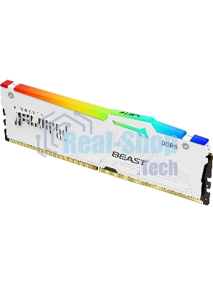 Оперативная память Kingston Fury Beast, DDR5, 32Gb (1x32GB), 5600MHz, CL36, DIMM, радиатор, RGB, белый