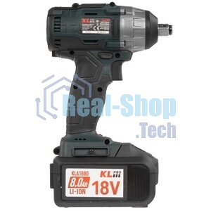 Профессиональный бесщеточный гайковерт аккумуляторный KLPRO KLSS18B-80 (18В, Li-ion-2шт, 8.0А·ч, 250Нм, 2 скорости, подсветка,З/У,в кейсе)