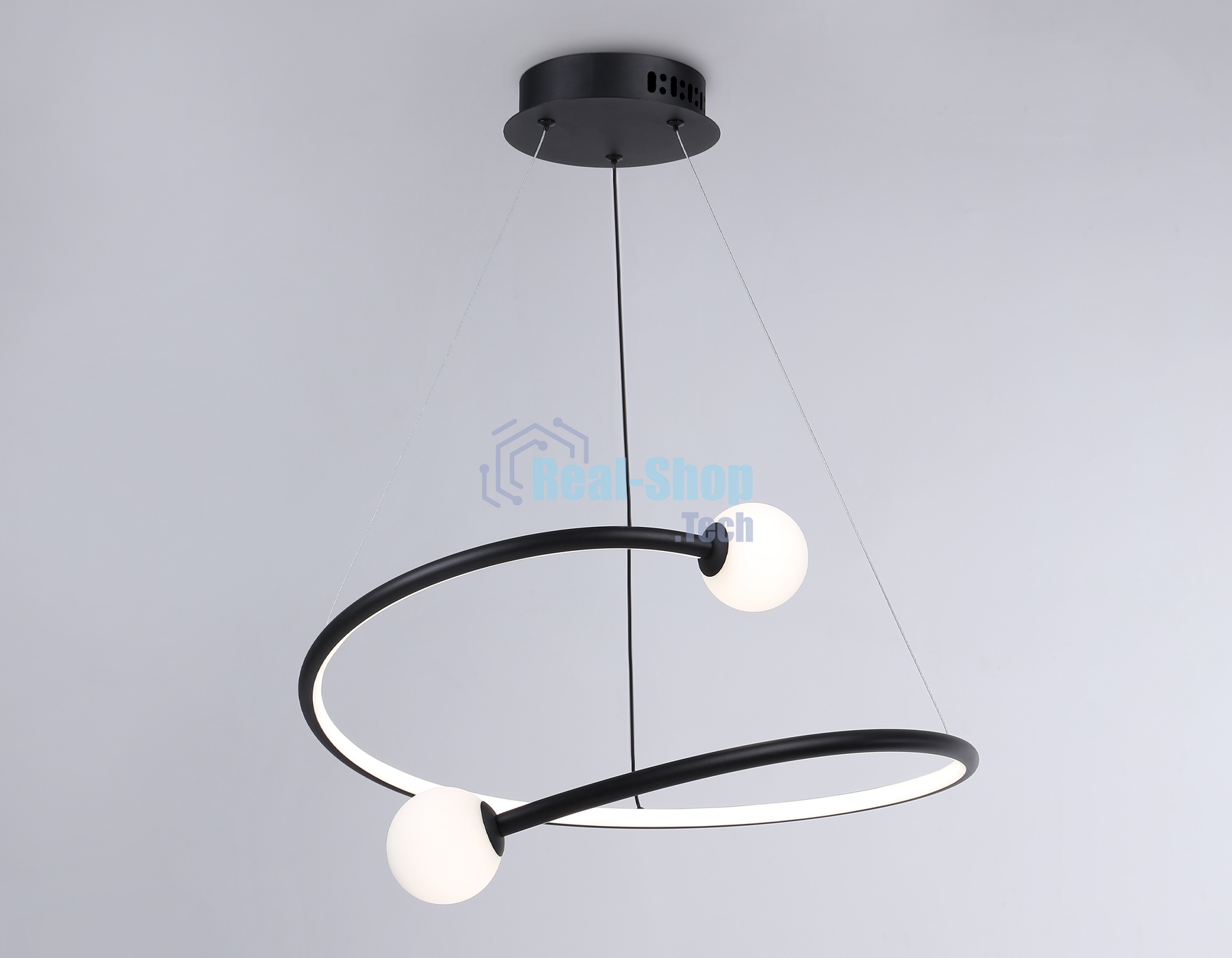 Светильник Ambrella light FL66293 BK черный 39W 3000K-6400K D500*1000 (ПДУ ИК)