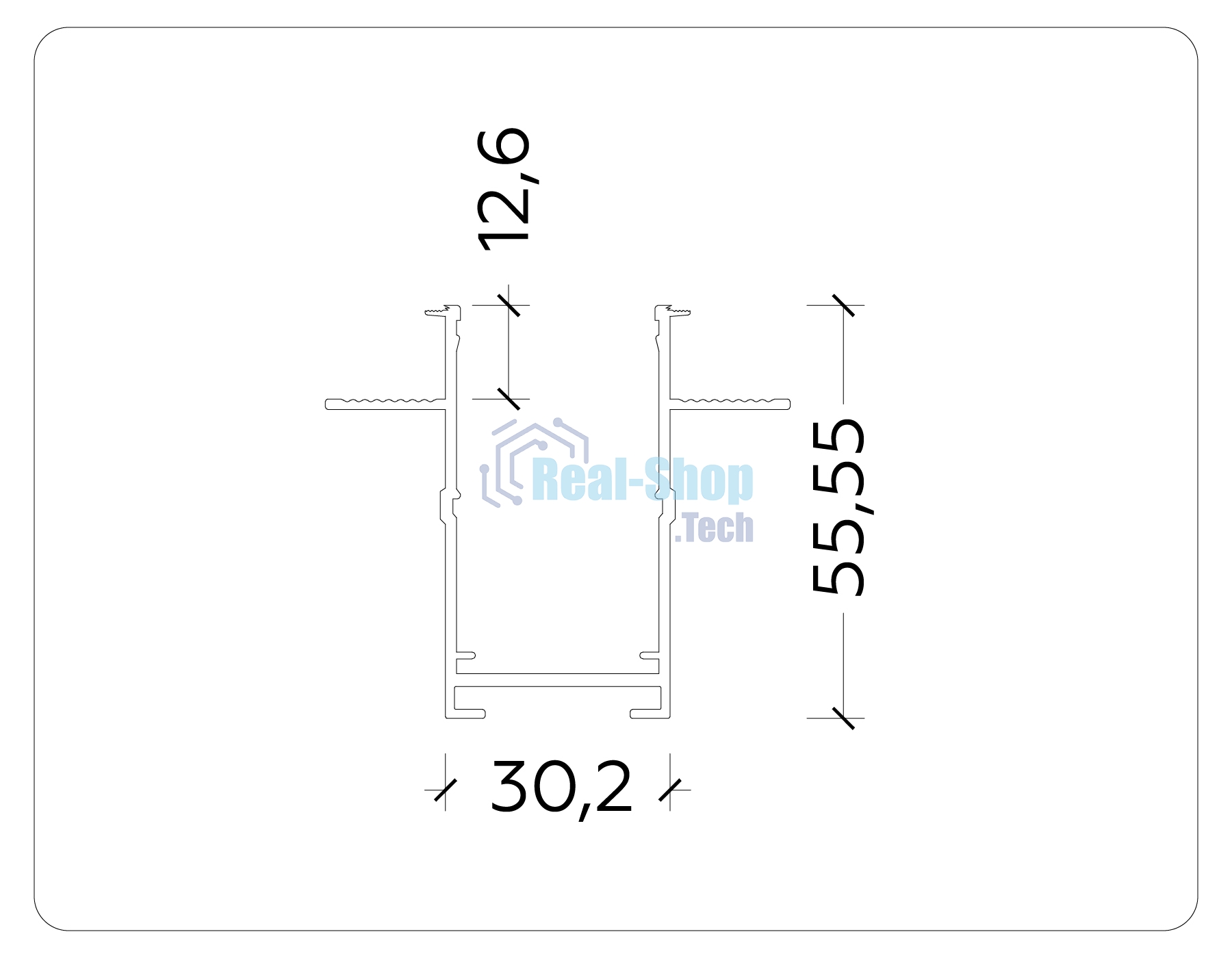 Шинопровод встраиваемый Ambrella light GL1012 BK черный IP20 220V 3000*62.5*56
